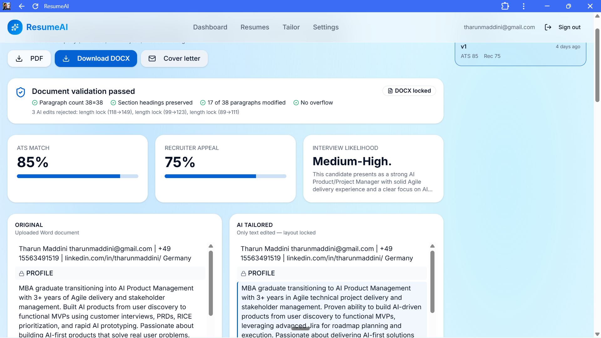 AI Resume & Cover Letter Builder